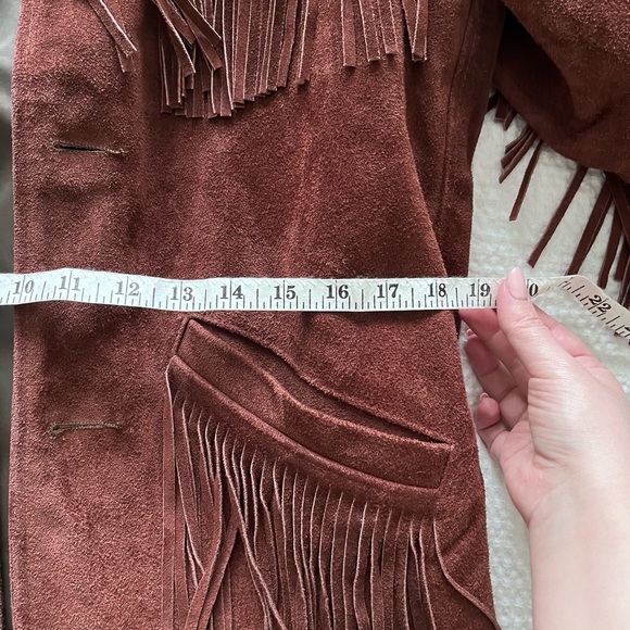 Vintage Genuine Leather Suede Fringe Jacket - Picture 8 of 9